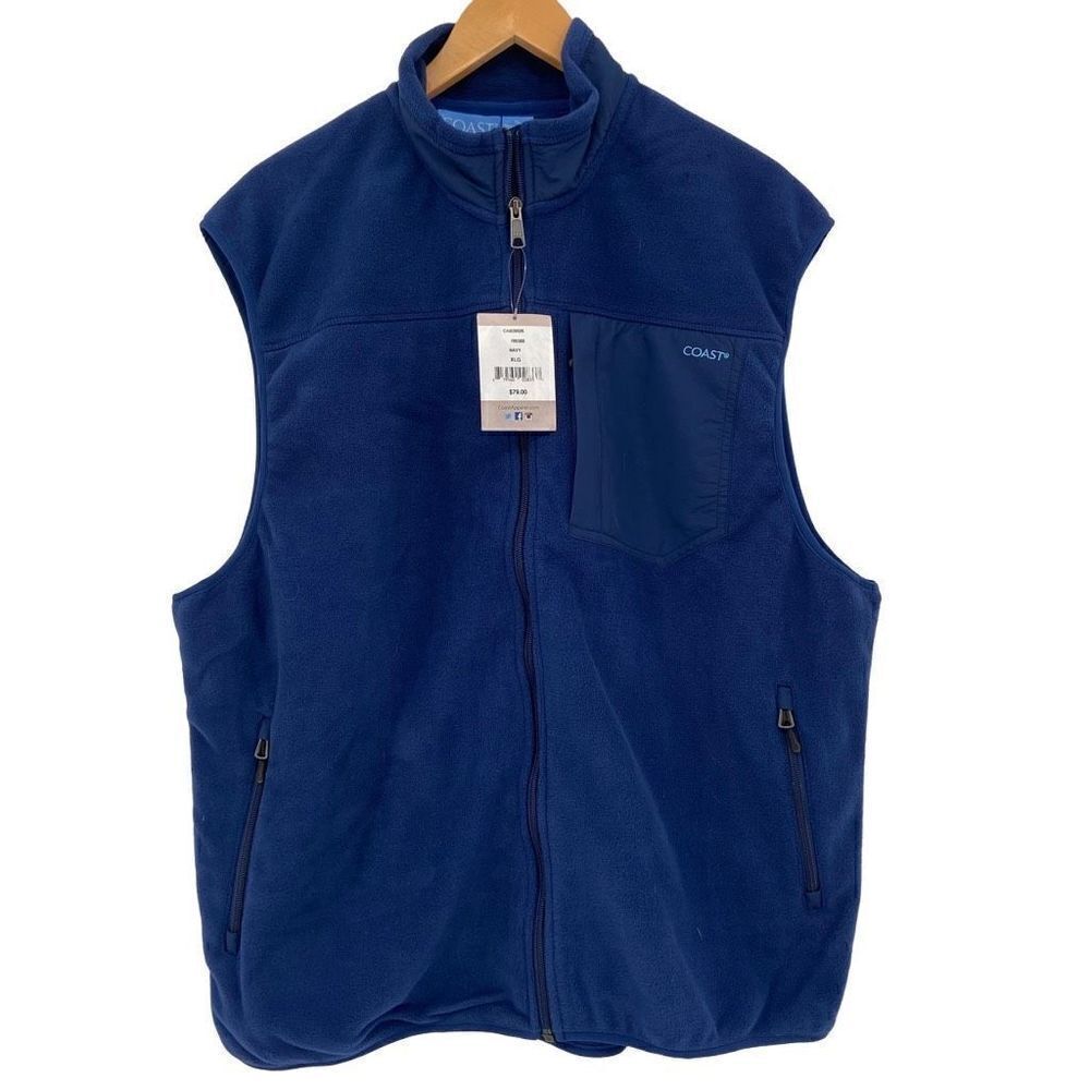 Coast Fireside Fleece Full Zip Vest‎ Blue Men’s XL NWT